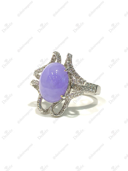 Natural Type A Lavender Jadeite Ring