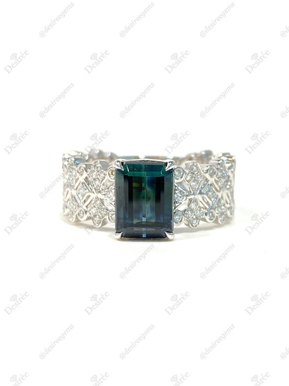 Natural Indicolite Blue Tourmaline 2.25ct Ring