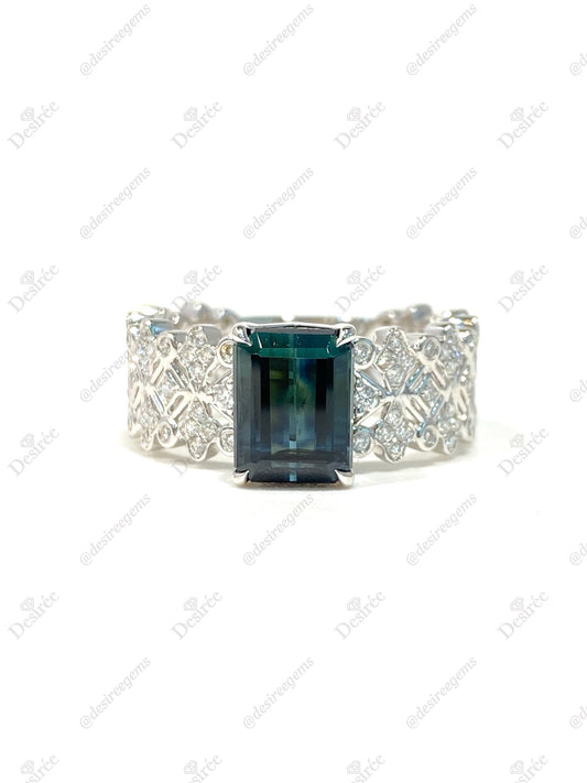 Natural Indicolite Blue Tourmaline 2.25ct Ring