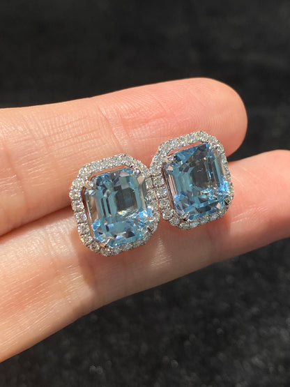 Natural Aquamarine Earrings 8.05ct
