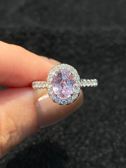 Natural Peach Sapphire 1.50ct Ring