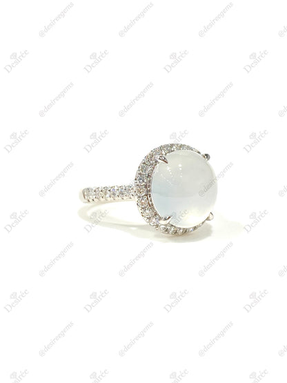 Natural Type A Icy Jadeite Ring