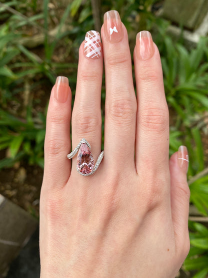 Natural Morganite 3.73ct Ring