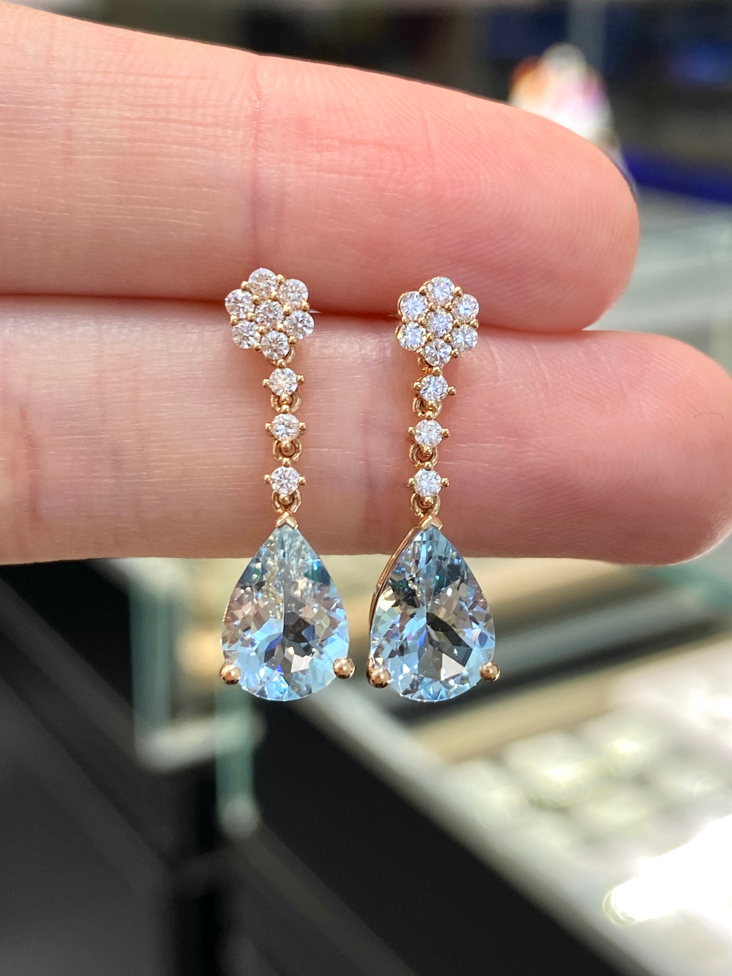 Natural Aquamarine Earrings 2.98ct