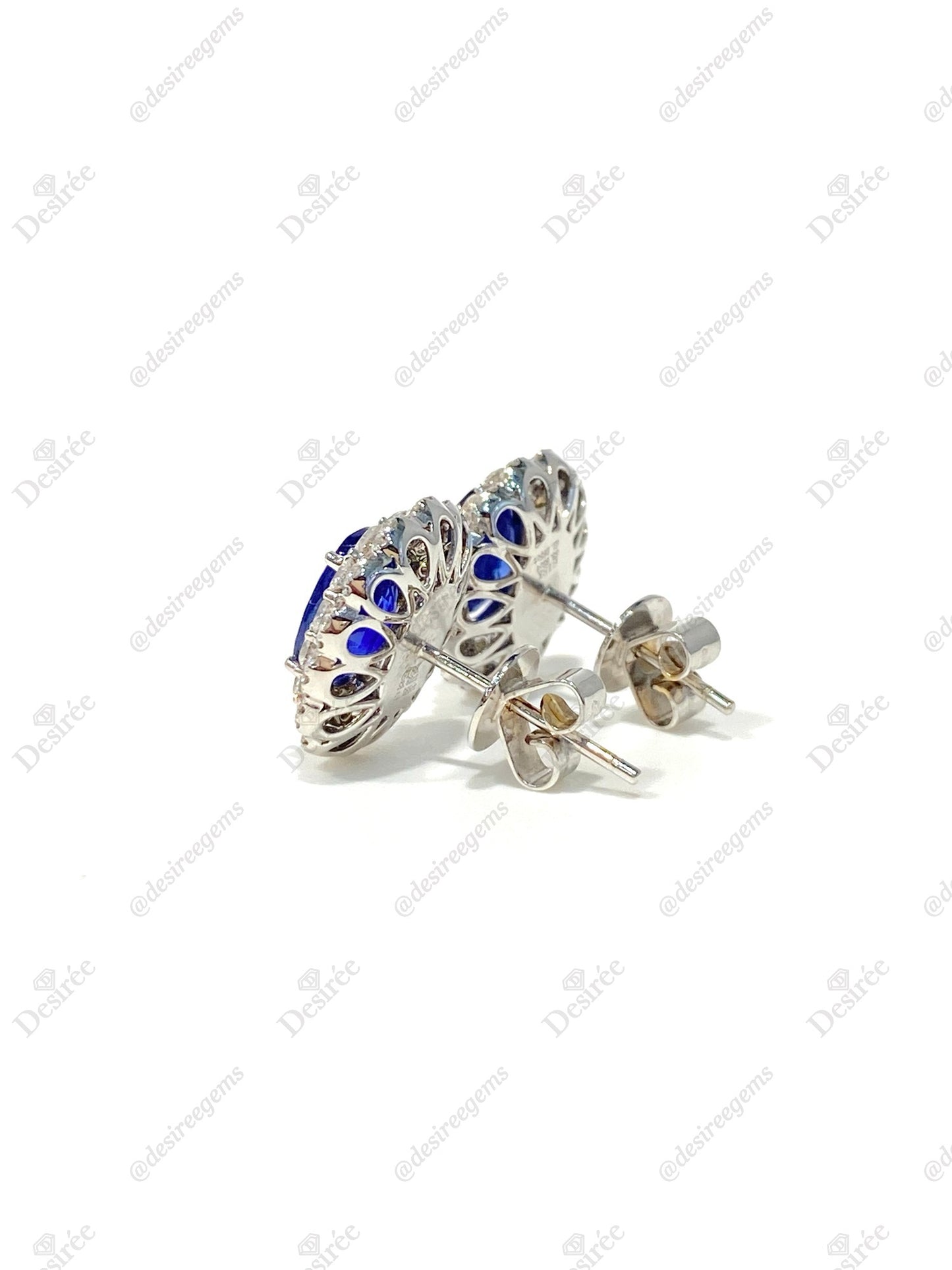 Natural Blue Sapphire 3.82ct Earrings