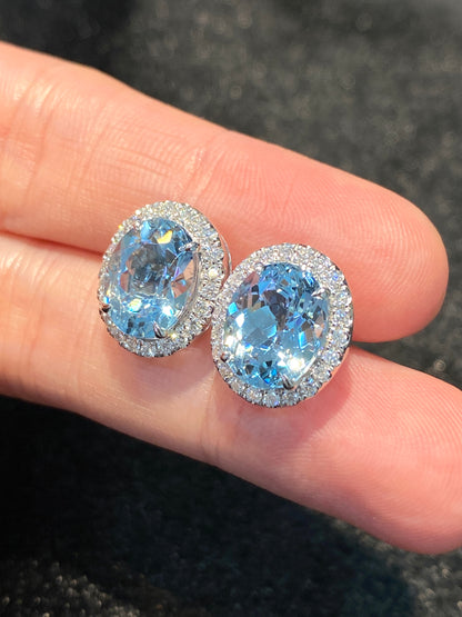 Natural Aquamarine Earrings 5.50ct