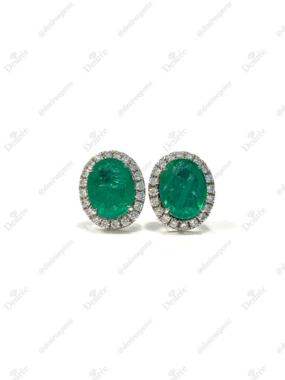 Natural Emerald 3.01ct Earrings