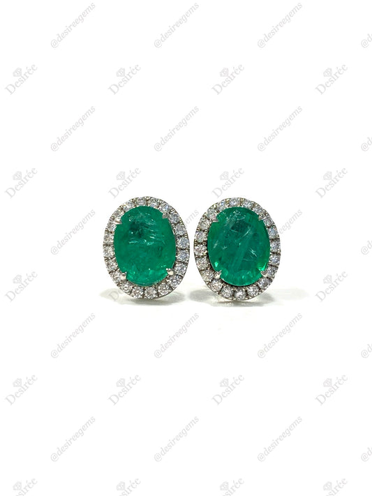 Natural Emerald 3.01ct Earrings