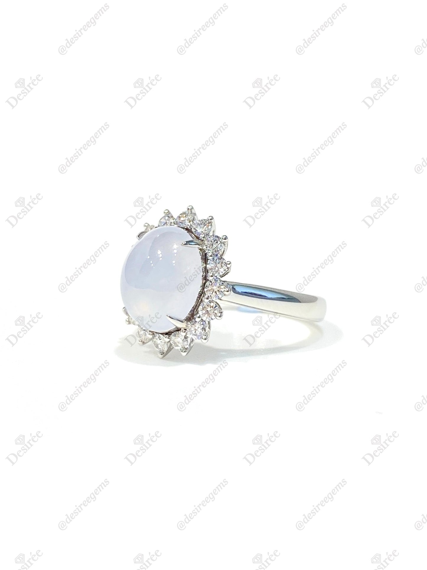 Natural Type A Icy Jadeite Ring