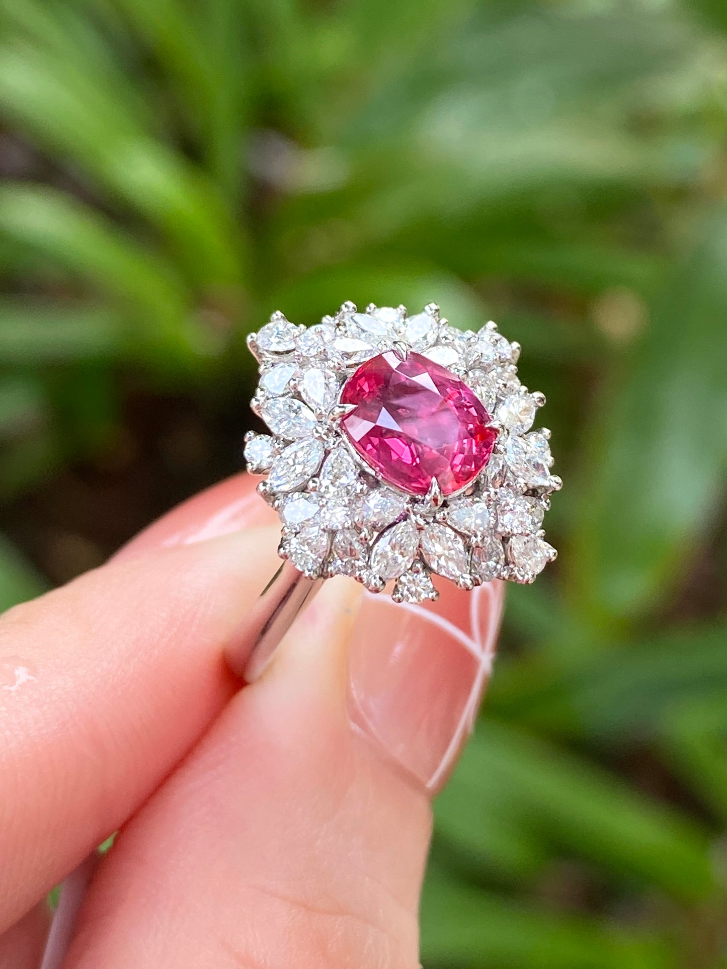 Natural Unheated Vivid Red Ruby 1.49ct Ring