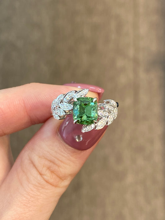 Natural Green Tourmaline 1.97ct Ring