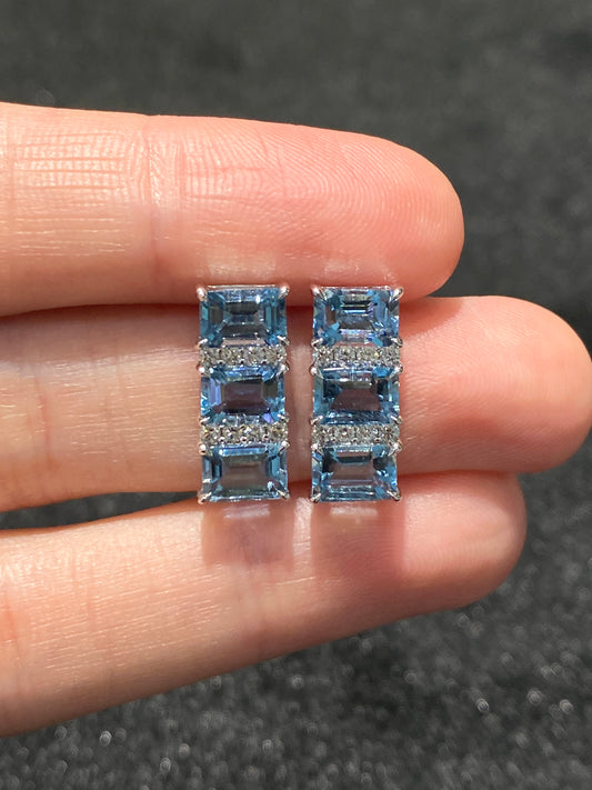 Natural Aquamarine Earrings 3.60ct