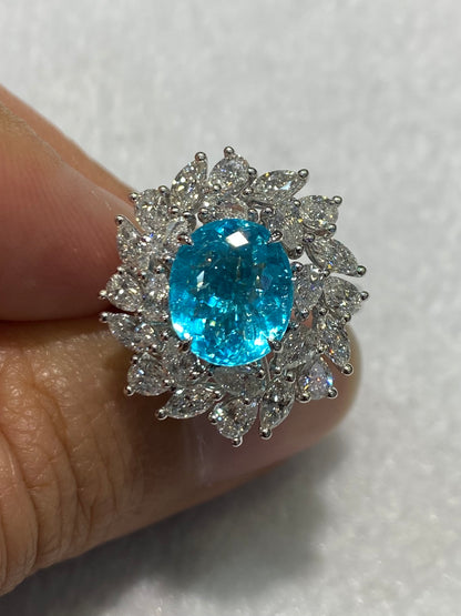 Natural Paraiba Tourmaline 3.32ct Ring