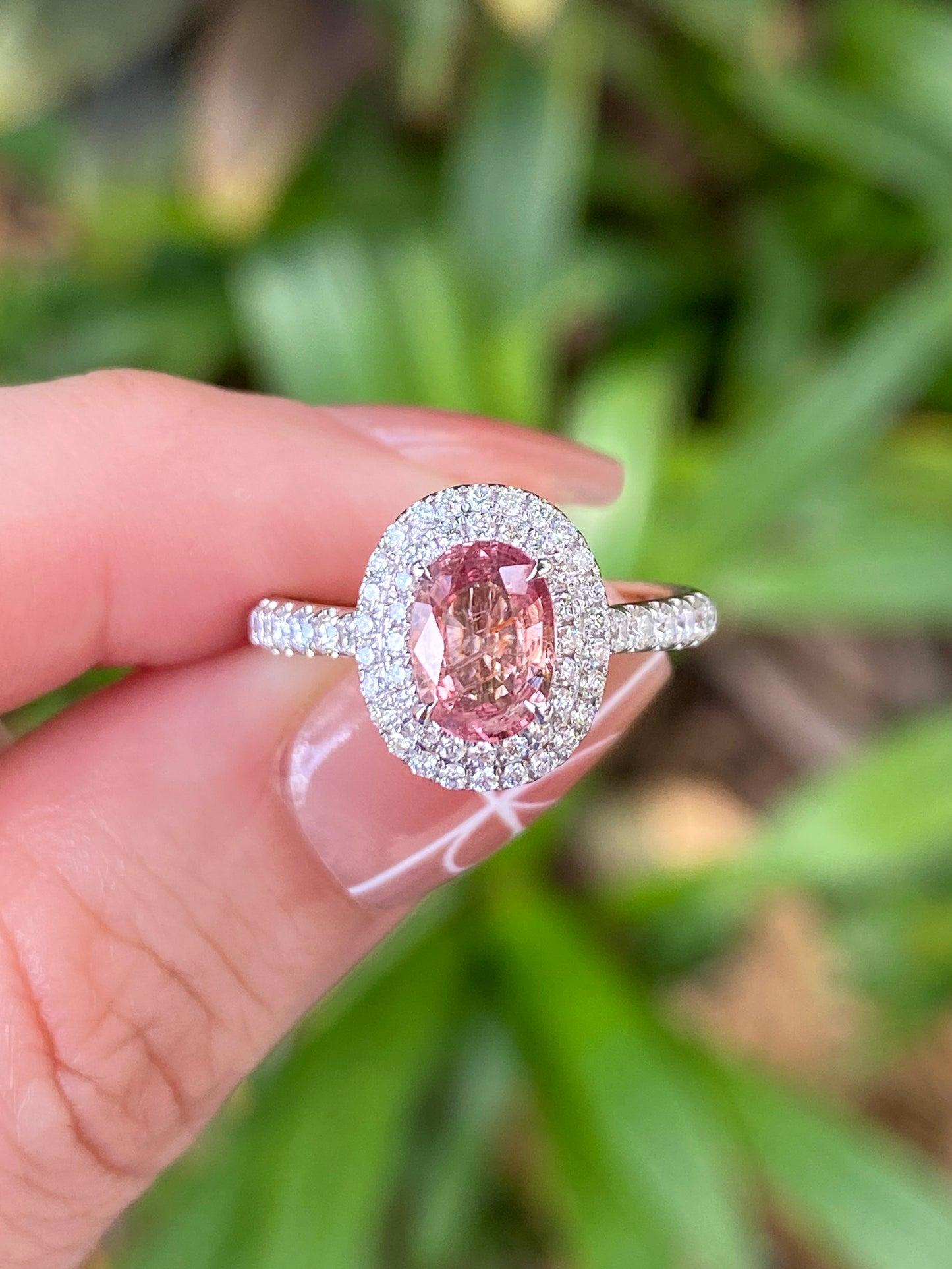 Natural Unheated Padparadscha Sapphire 1.02ct Ring