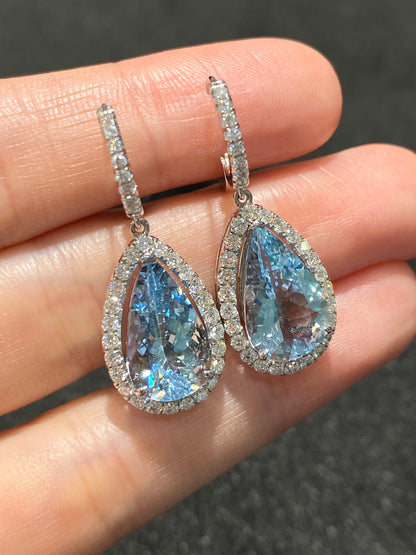 Natural Aquamarine Earrings 6.19ct