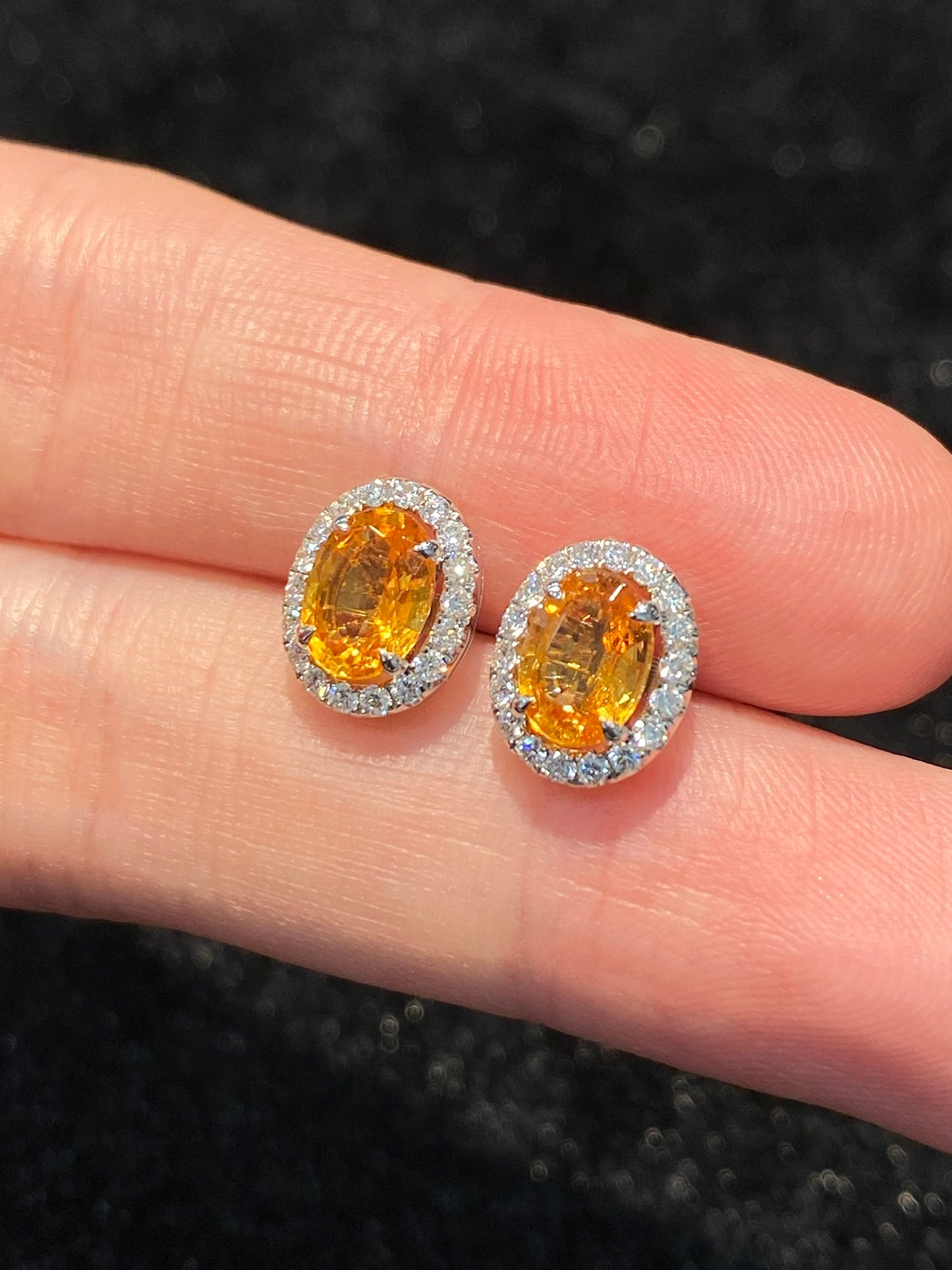 Natural Mandarin Garnet 1.79ct Earrings