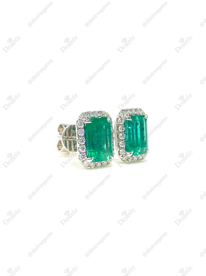 Natural Emerald 3.41ct Earrings