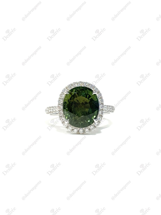 Natural Green Tourmaline 4.04ct Ring