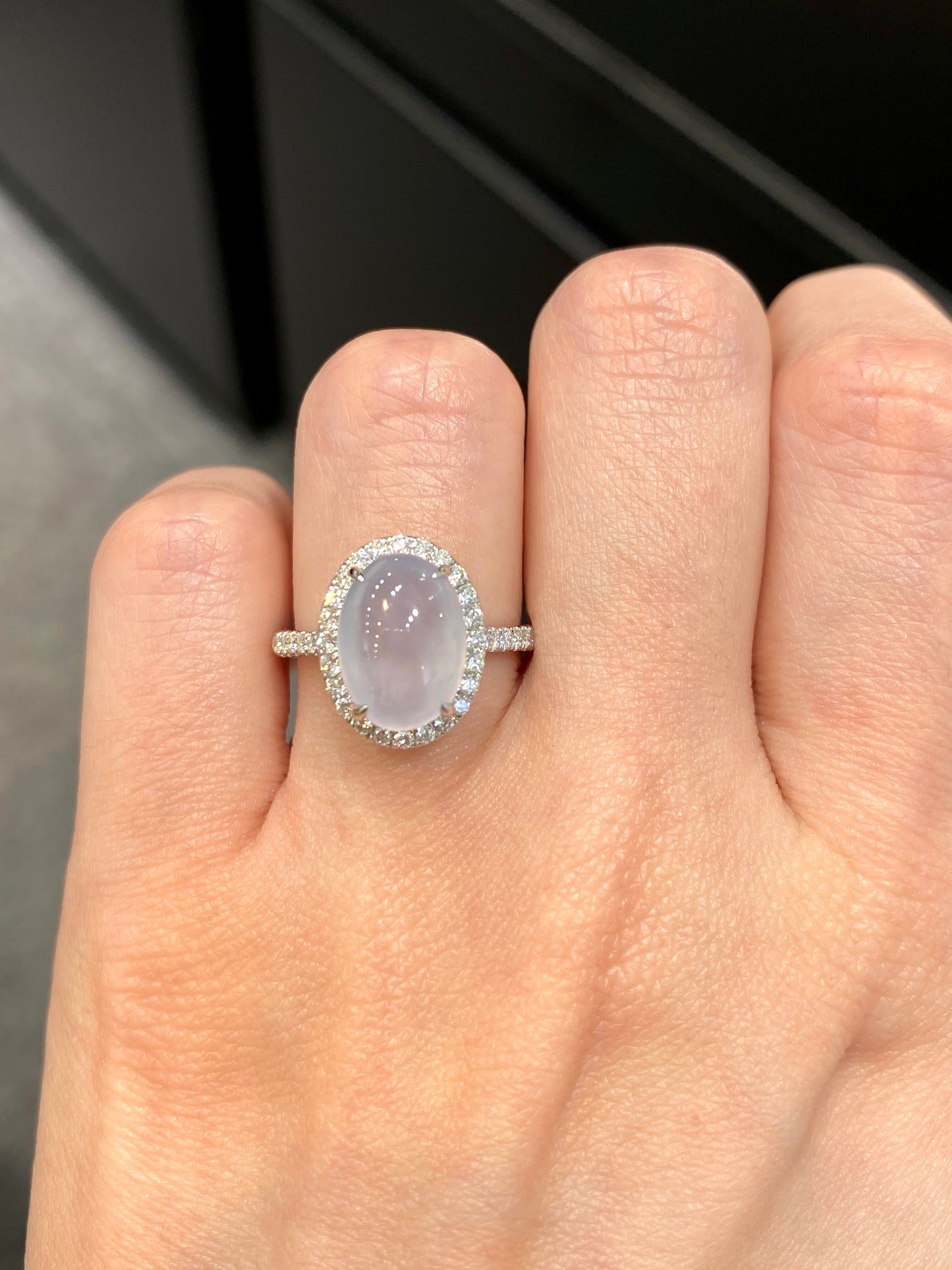 Natural Type A Icy Jadeite 3.38ct Ring