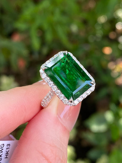 Natural Tsavorite Green Garnet 8.39ct Ring
