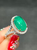 Natural Colombian Emerald 2.45ct Ring Set With Natural Diamonds In 18K White Gold Singapore Gemstone Fine Jewelry