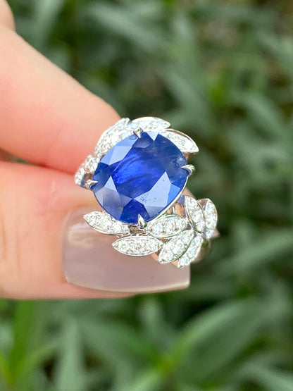 Natural Cornflower Blue Sapphire 5.20ct Ring