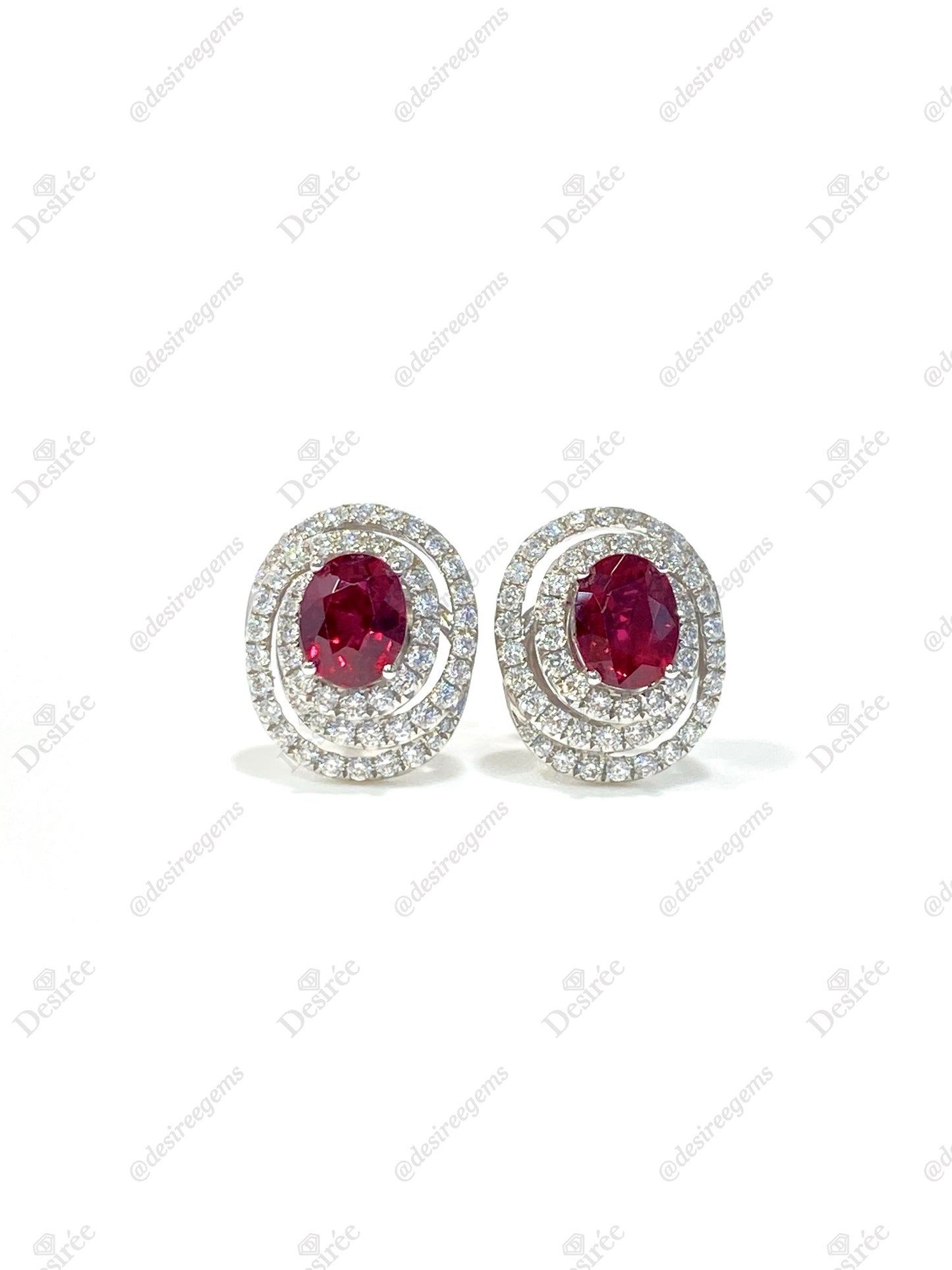 Natural Unheated Ruby 1.46ct Earrings