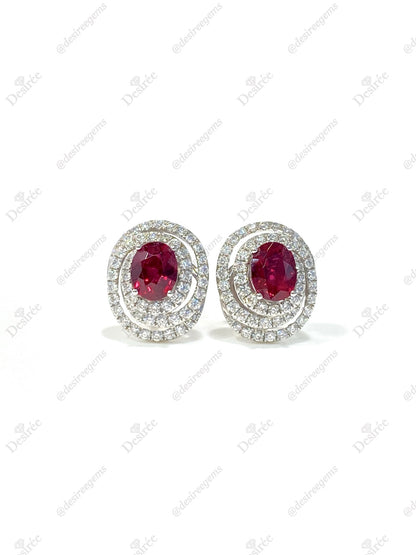 Natural Unheated Ruby 1.46ct Earrings