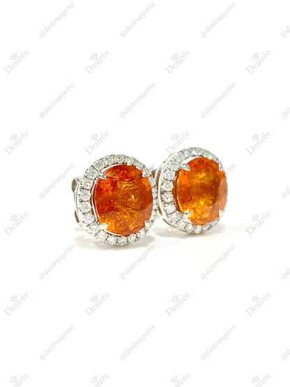 Natural Mandarin Garnet 4.99ct Earrings