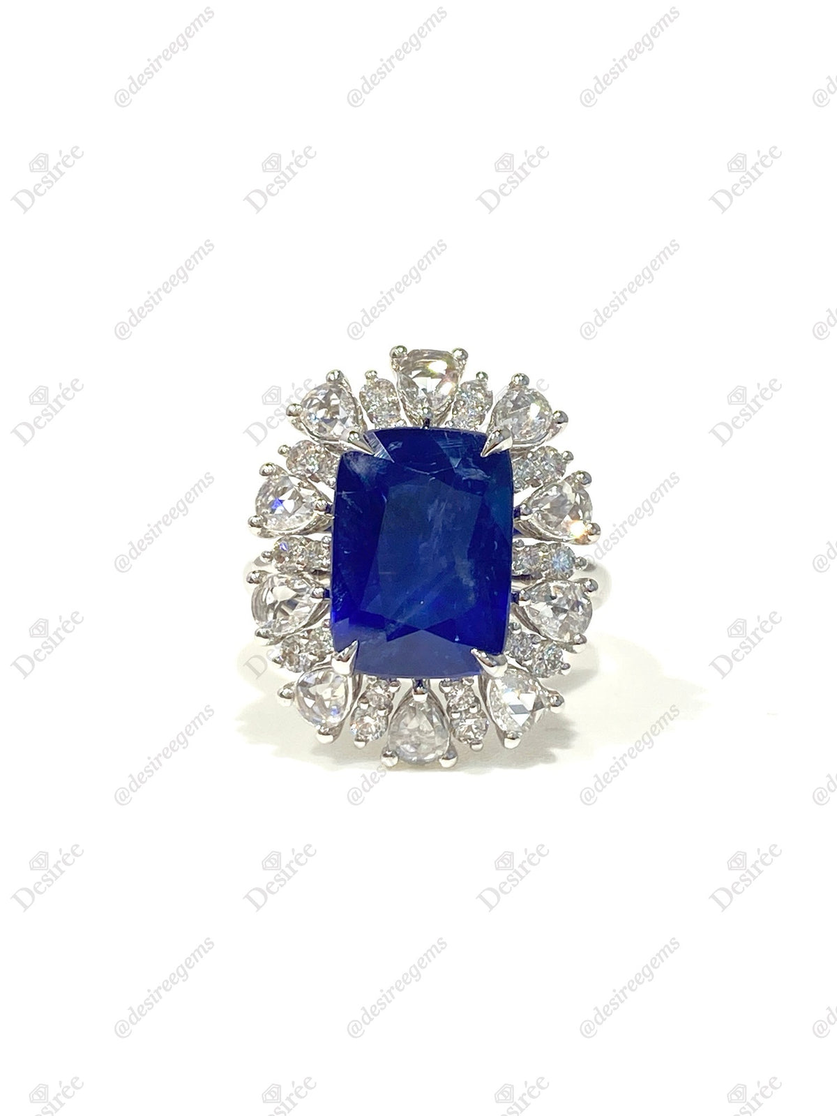 Natural Royal Blue Sapphire 7.08ct Ring