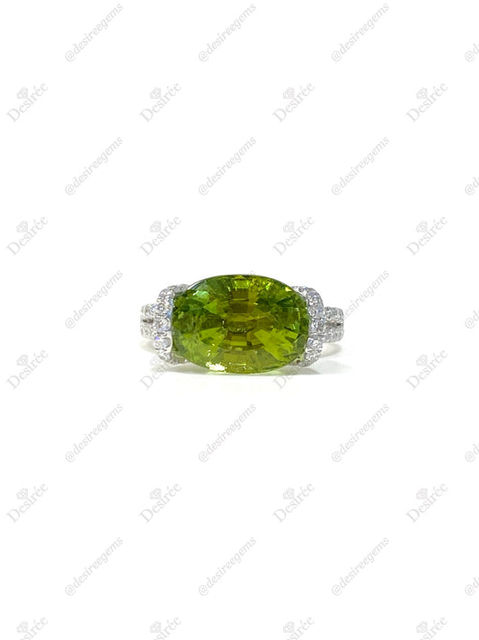 Natural Green Tourmaline 4.28ct Ring