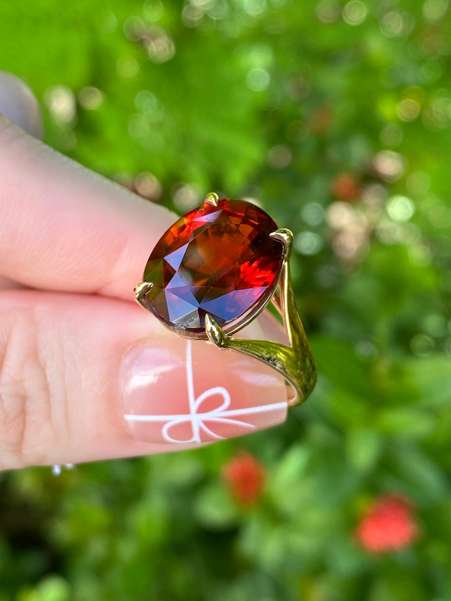 Natural Spessartite Garnet 11.87ct Ring