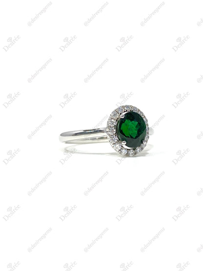Natural Green Garnet / Tsavorite 1.29ct Ring