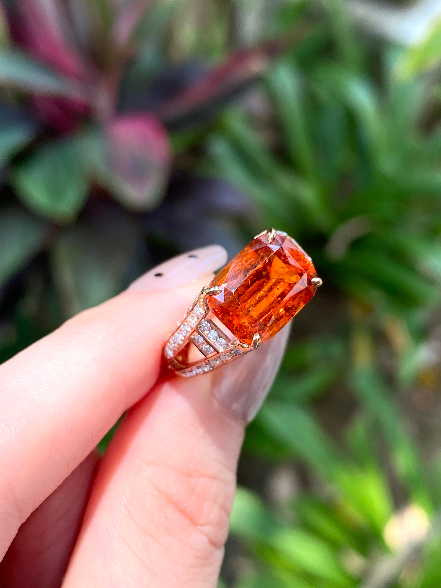 Natural Mandarin Garnet 6.07ct Ring