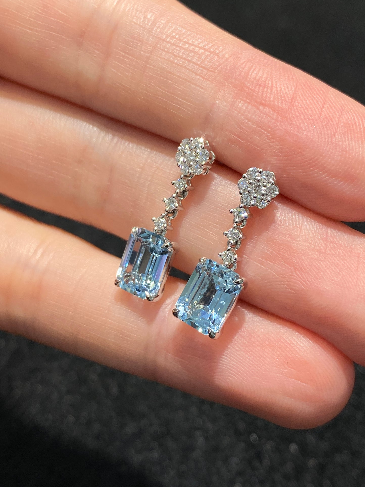 Natural Aquamarine Earrings 2.97ct