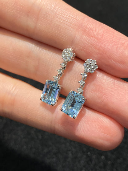 Natural Aquamarine Earrings 2.97ct