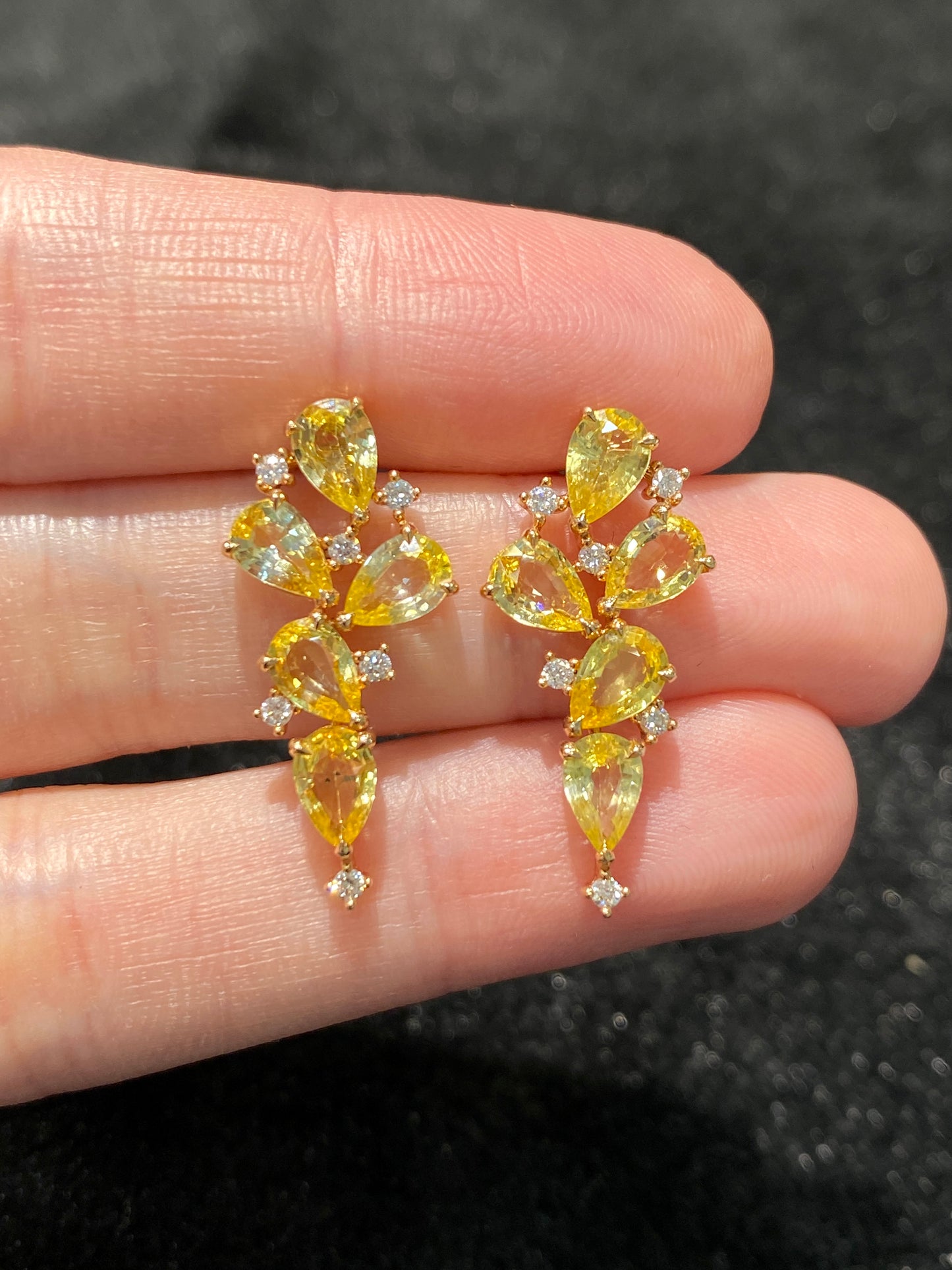 Natural Yellow Sapphire 4.05ct Earrings