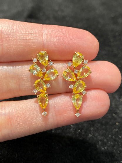 Natural Yellow Sapphire 4.05ct Earrings
