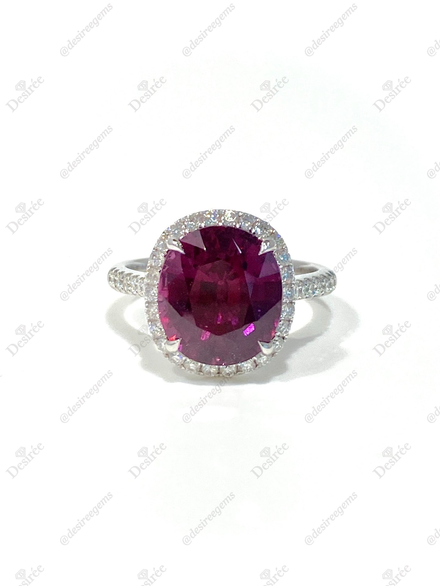 Natural Rhodolite Garnet 5.76ct Ring