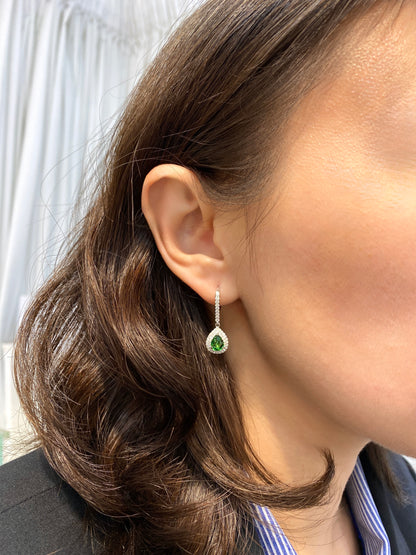 Natural Tsavorite Green Garnet 2.01ct Earrings