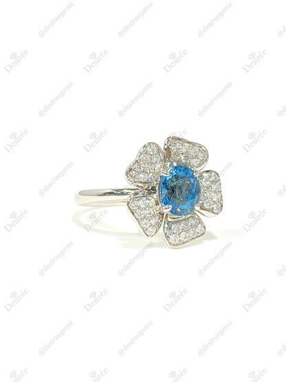 Natural Aquamarine 1.18ct Ring