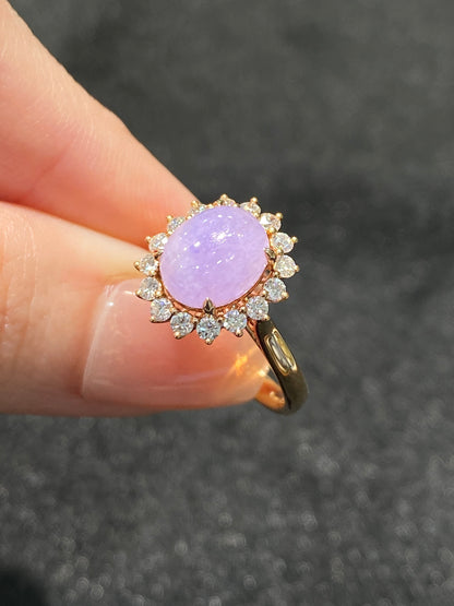 Natural Type A Lavender Jadeite Ring
