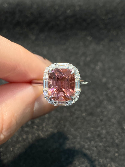 Natural Pink Tourmaline 3.53ct Ring