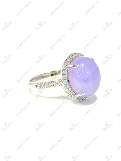 Natural Type A Lavender Jadeite Ring