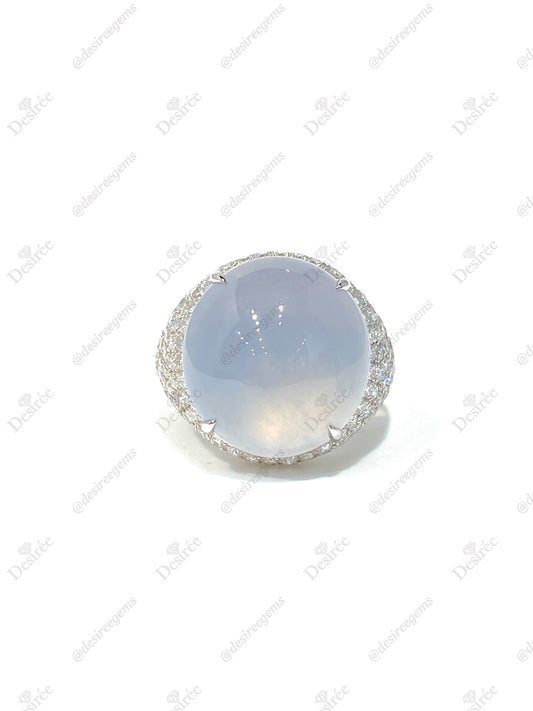 Natural Type A Icy Jadeite Ring