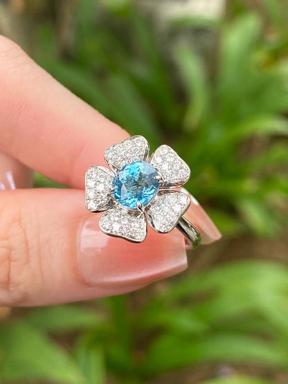 Natural Aquamarine 1.18ct Ring