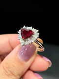 Natural Ruby 3.02ct Ring Set With Natural Diamonds In 18K White Gold Singapore Gemstone Fine Jewelry
