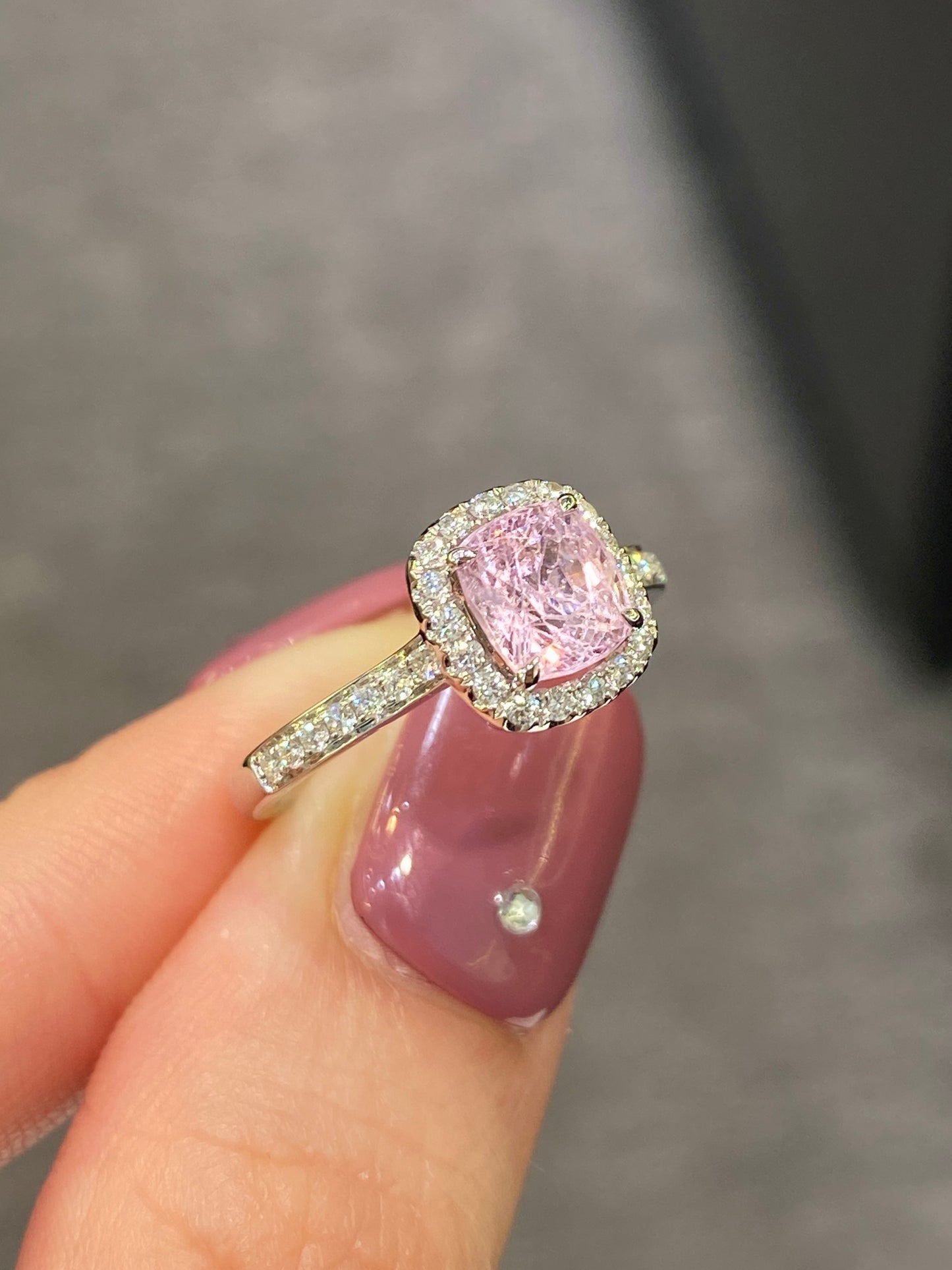 Natural Pink Spinel 1.45ct Ring