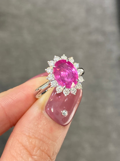 Natural Unheated Ruby 2.27ct Ring