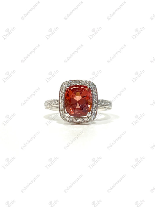 Natural Orange Spinel 3.12ct Ring